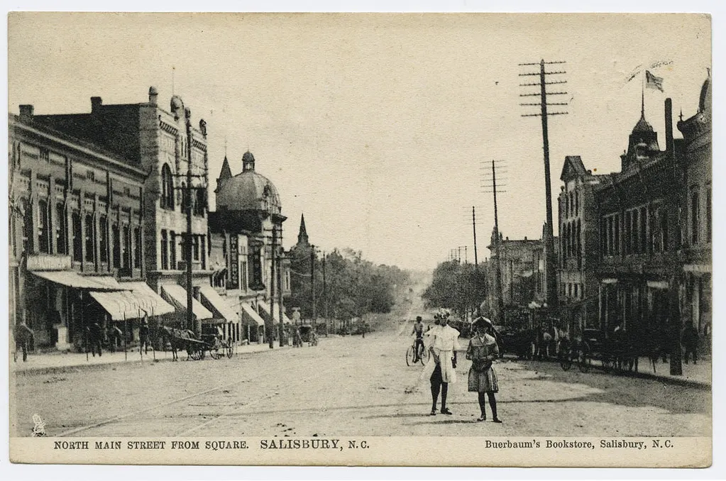 Historic postcard of North Main Street, Salisbury